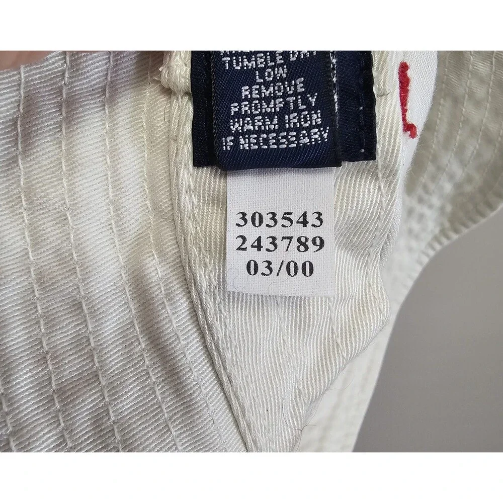 Vintage 2000 GAP Beige Bucket Hat Embroidered Logo Cotton Youth M Y2K Utility